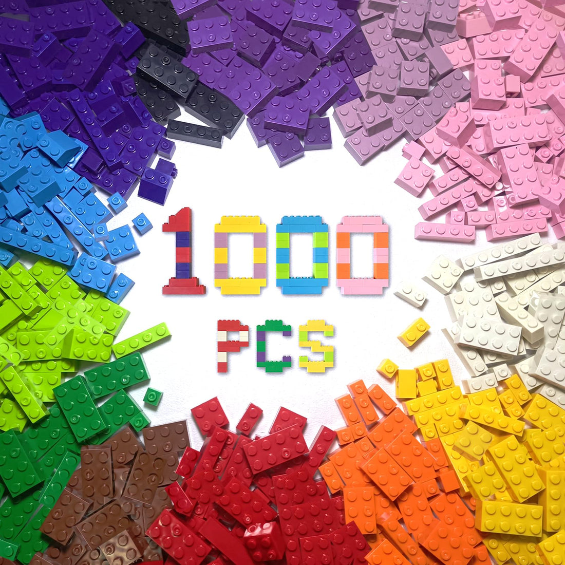 Classic Building Blocks, 1000 Pieces, Retrofitted Version, 1.2 kg Clamping Blocks, Compatible with All Common Brands, Suitable for Boys and Girls from 6 Years