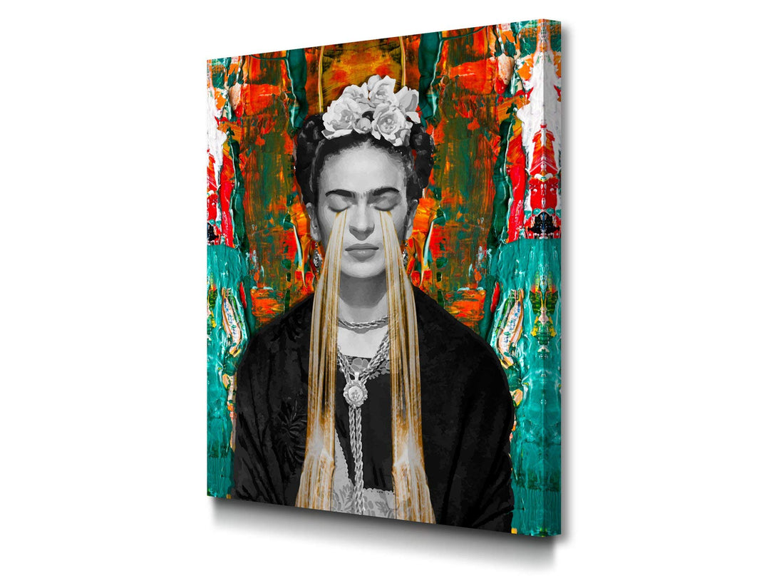 Frida Kahlo Canvas Print 30 x 40 cm Wall Decoration | Bedroom Decoration - Living Room Decoration - Home Decoration | Thick Wooden Frame