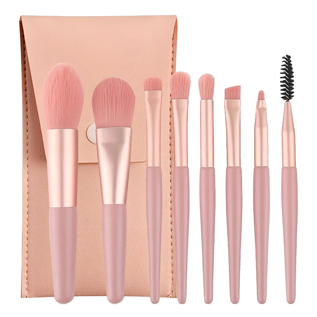 Travel Makeup Kit - Compact and versatile makeup brush set designed for on-the-go beauty enthusiasts, includes 7 essential brushes for flawless application of foundation, blush, and eyeshadow.