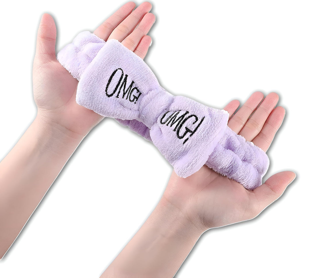 Headband with Bow - Soft Adjustable Hair Band for Facial Cleansing, Spa Relaxation, and Makeup Application, Set of 3 Perfect for Daily Use (pcs 1)
