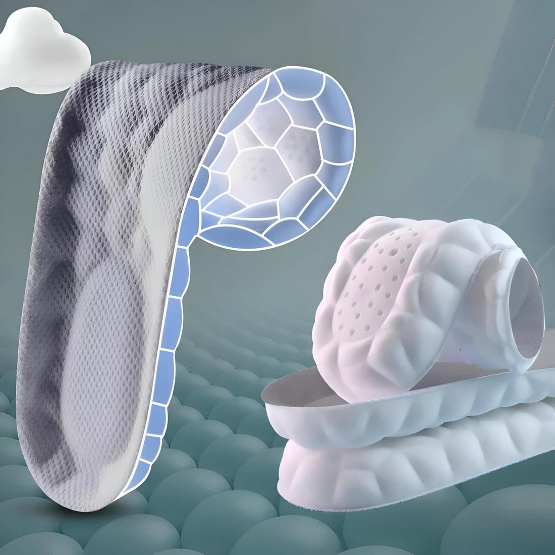 Daily Comfort Insoles - Ultra-soft padding with smart foam memory design offering shock absorption, perfect cushioning for heel and arch support in every step