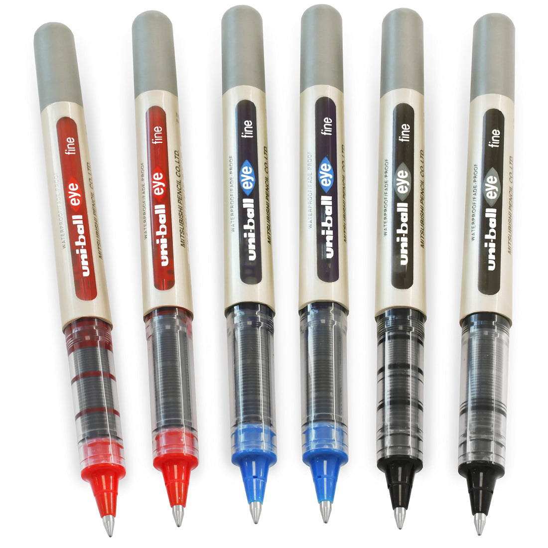 Uni-ball Eye UB-157 Rollerball Pens 0.7mm Nib Pack of 6 Pieces - Multi Color