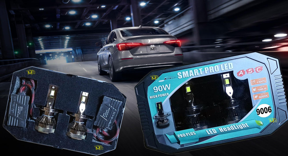 Smart Led MT BEST BUY Car Pro Headlight Bulbs, 90W, Up to 7000LM, 300% Brighter, 6000K, IP68 Waterproof, Pack of 2 (9006)