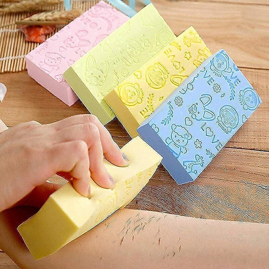 SHRESHTHA COLLECTION Exfoliating Sponge | Asian Bath Sponge for Shower | Japanese Spa Cellulite Massager | Dead Skin Remover Sponge for Body | Face Scrubber for Women and Men (Spong)