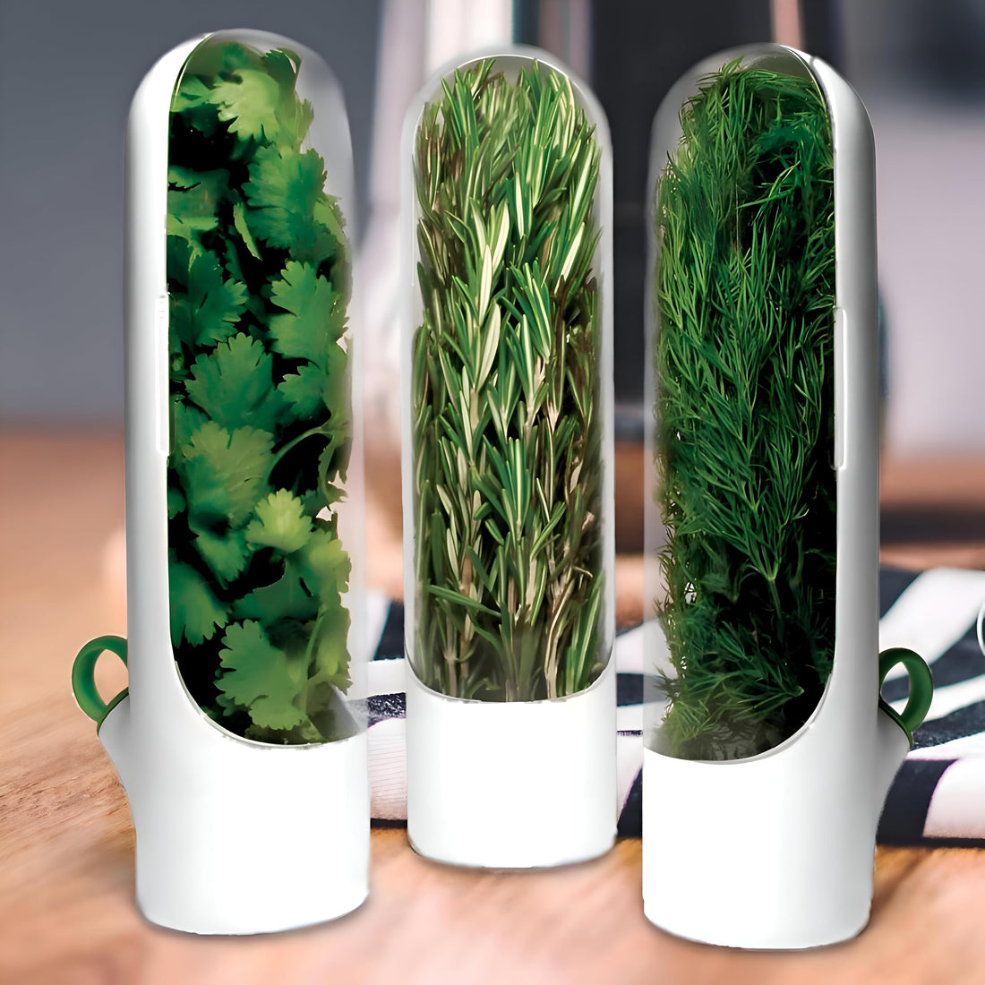 Fresh Herb Grow Container for Refrigerator - This Smart Container Helps Keep Aromatic Spices, Thyme and Rosemary, Also Serves as a Natural Permanent Greens (3 Containers)