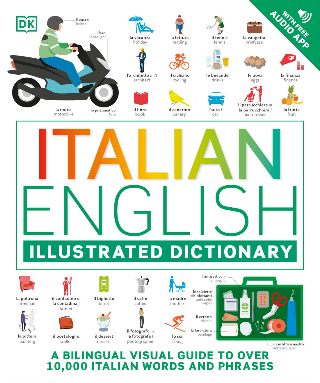 Italian English Illustrated Dictionary: A Bilingual Visual Guide to Over 10,000 Italian Wo