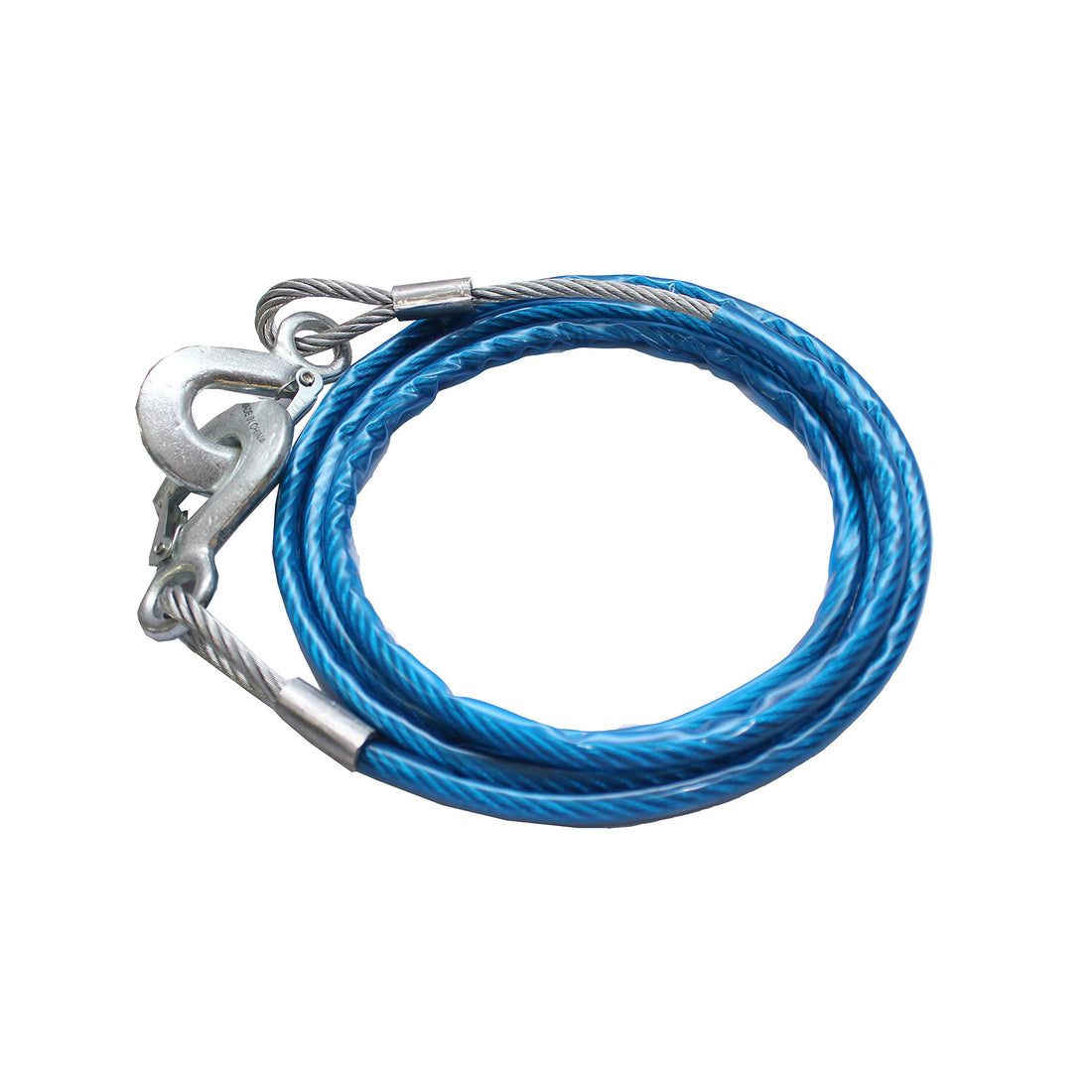 Tow Rope Wire with Metal Hook, Blue, 2.5 m