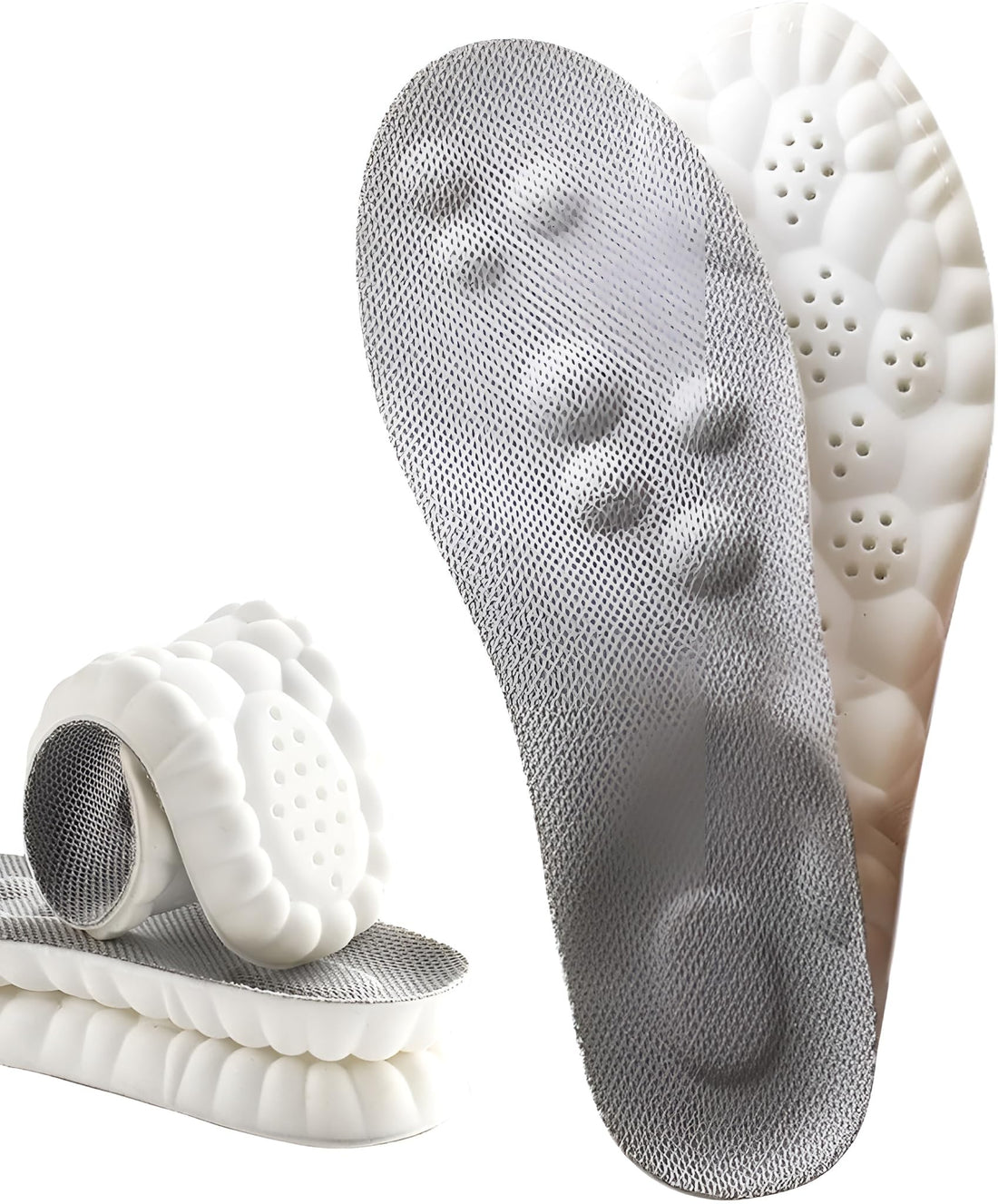 Medical Insoles for Foot & Heel Comfort | Arch Support & Reduce Pressure | Ideal for Walking, Running, & Everyday Work | Men & Women | Cut & Shape to Size (Grey-White, 41-46)