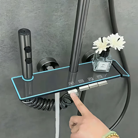 Modern Bathroom Shower Set – Wall Shower Mixer – Head Shower + Hand Shower + Hand – Modern Design