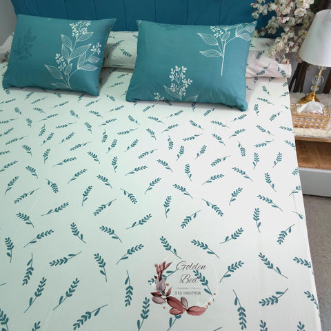 Golden Bed Sheet Sets Large Bed 260 * 240 And Kids200*240 Elastic And Flat Cotton From Khamah El Amreya (Plaid Sukkary, Bed size 200 cm flat)