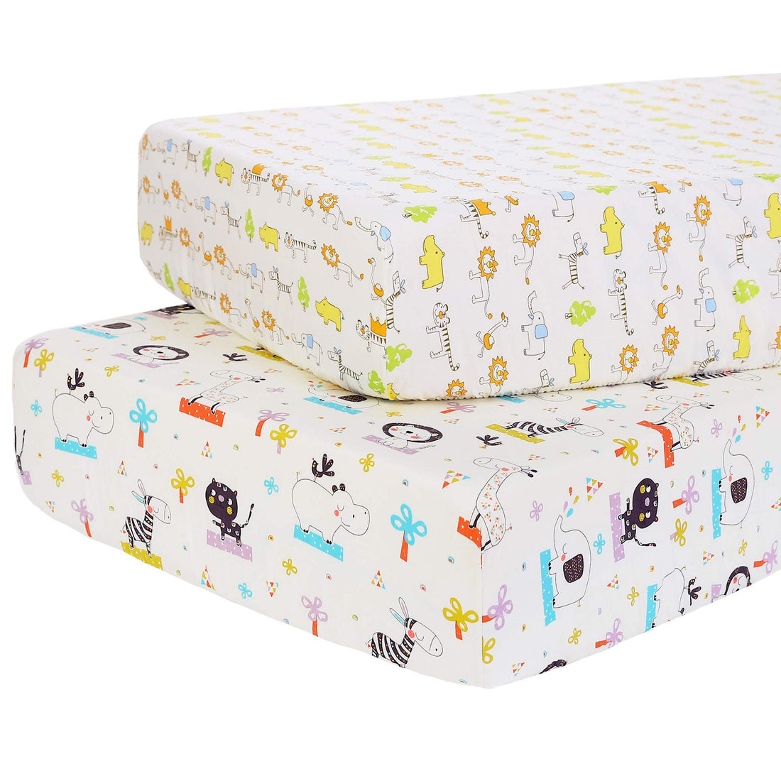 Moro Moro 3 Fitted Crib Sheets 2 Pack Toddler Mattress Covers Ultra - Soft 100% Cotton Baby Sheet Sets 28 X 52In Fits Standard Size Crib And Toddler Sheets - Nursery Sheets For Boys And Girls