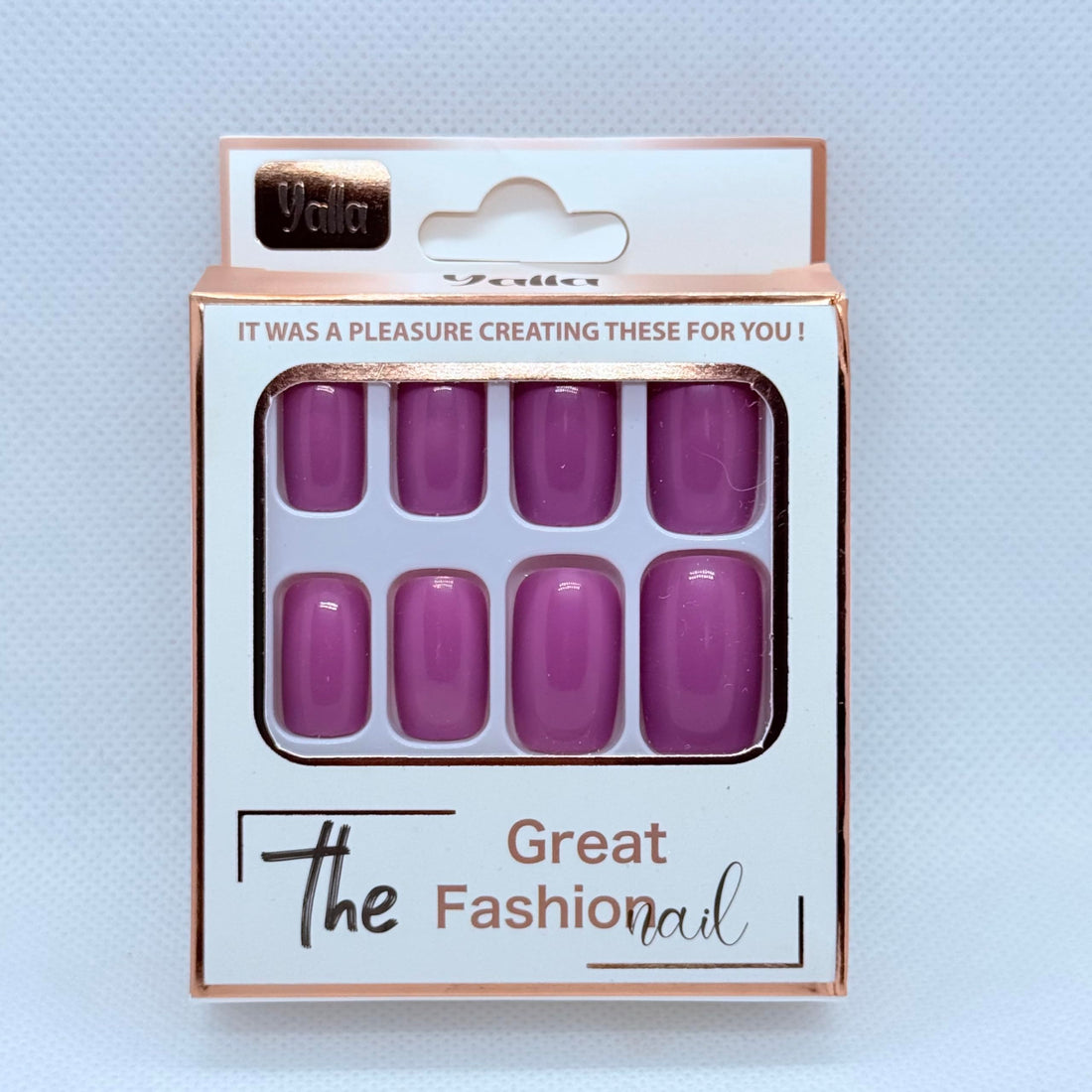 Short Square Press On Nails for Women – Luxury Fake Nails Set, Pink, Dark Beige, Black, Café, Dark Red, Purple, Kashmir, White & Brown, Salon Finish Look (Purple/Mauve)