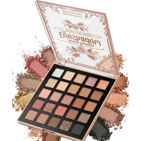 25 Eyes Eyeshadow Palette – Highly Pigmented Matte & Shimmer Shades with Mirror - Makeup Gift