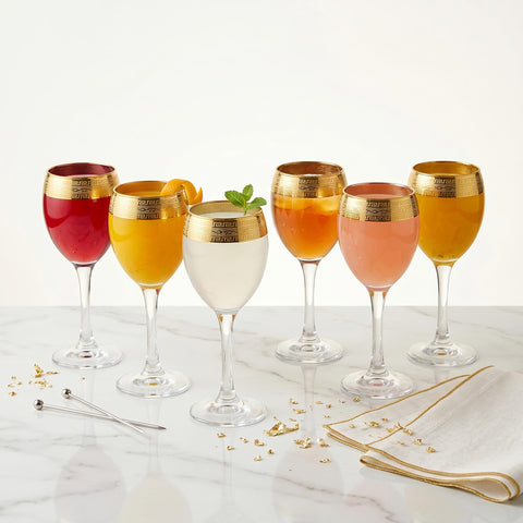 ALEXANDER SUPERIOR Golden Versace Glass/Greek 143071/6 Pcs/Elegant design, Trusted Brand, Attractive shape of Sparkling Drink, Smoothies, Juices