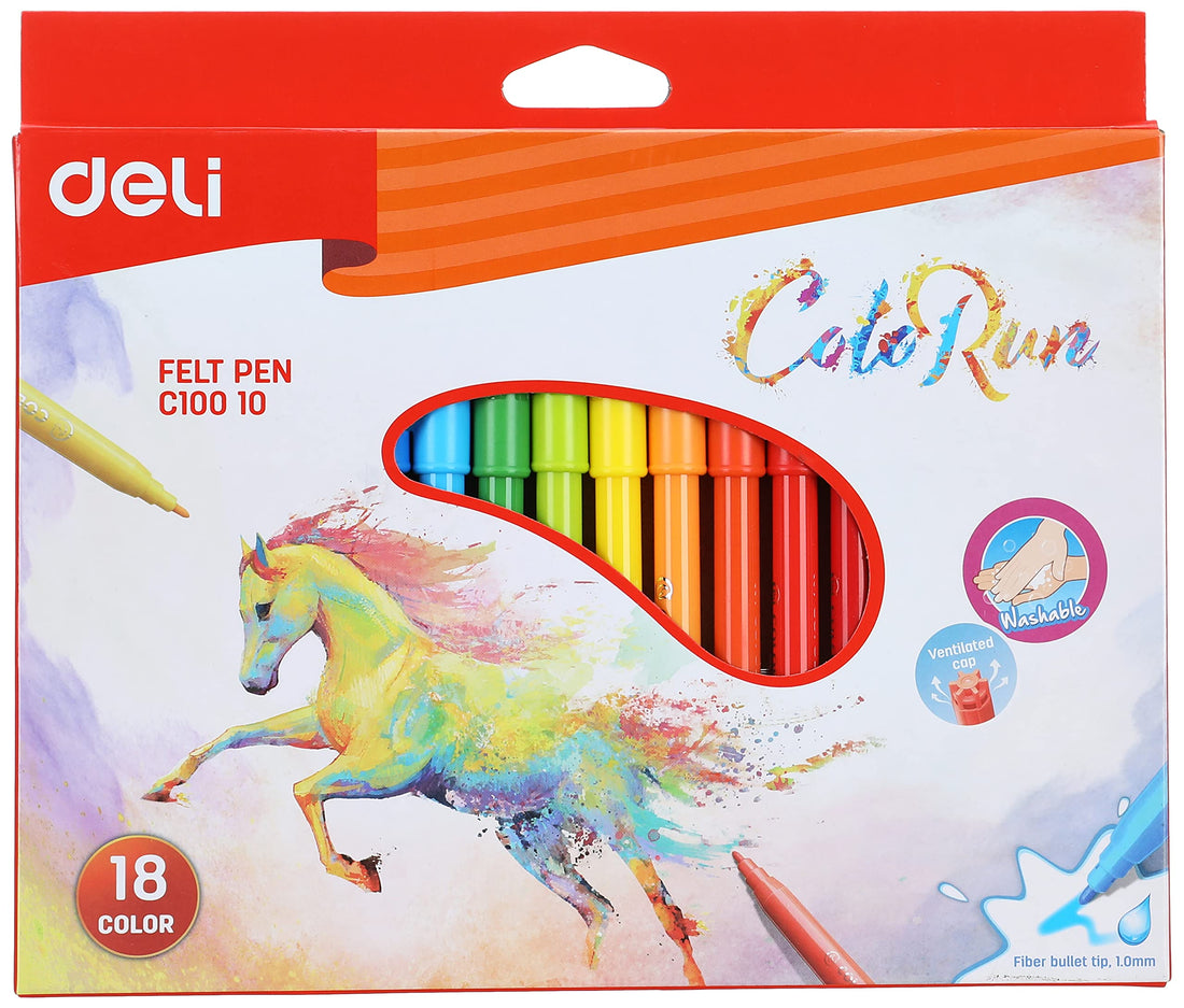 Deli coloring product school felt pen c10010 assorted