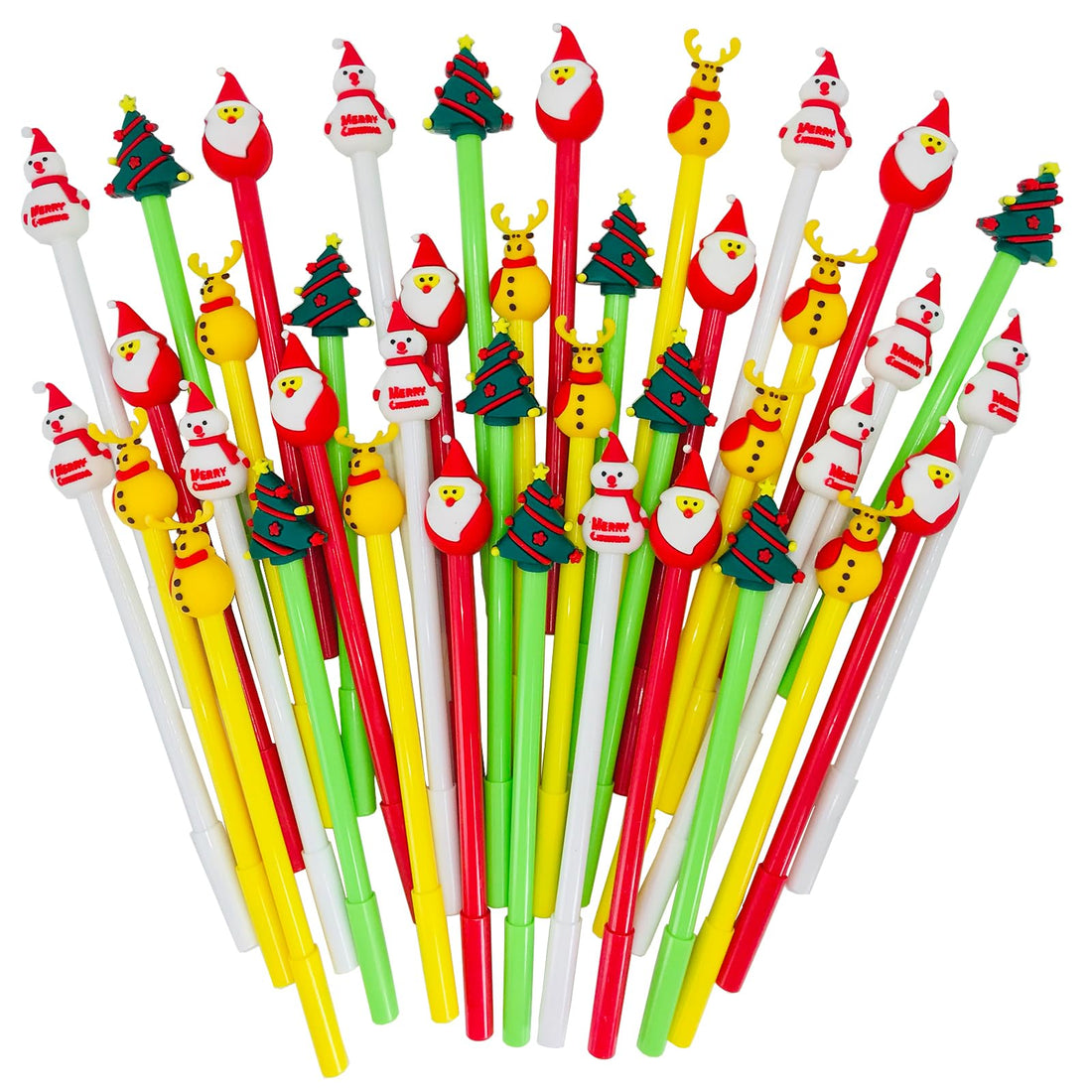 40 Pcs Christmas Pens, 0.5 mm Bulk Black Ink Cool Cartoon Novelty Gel Ink Pens for Kids Gift School Office Supplies Xmas Party Favors (Style1)