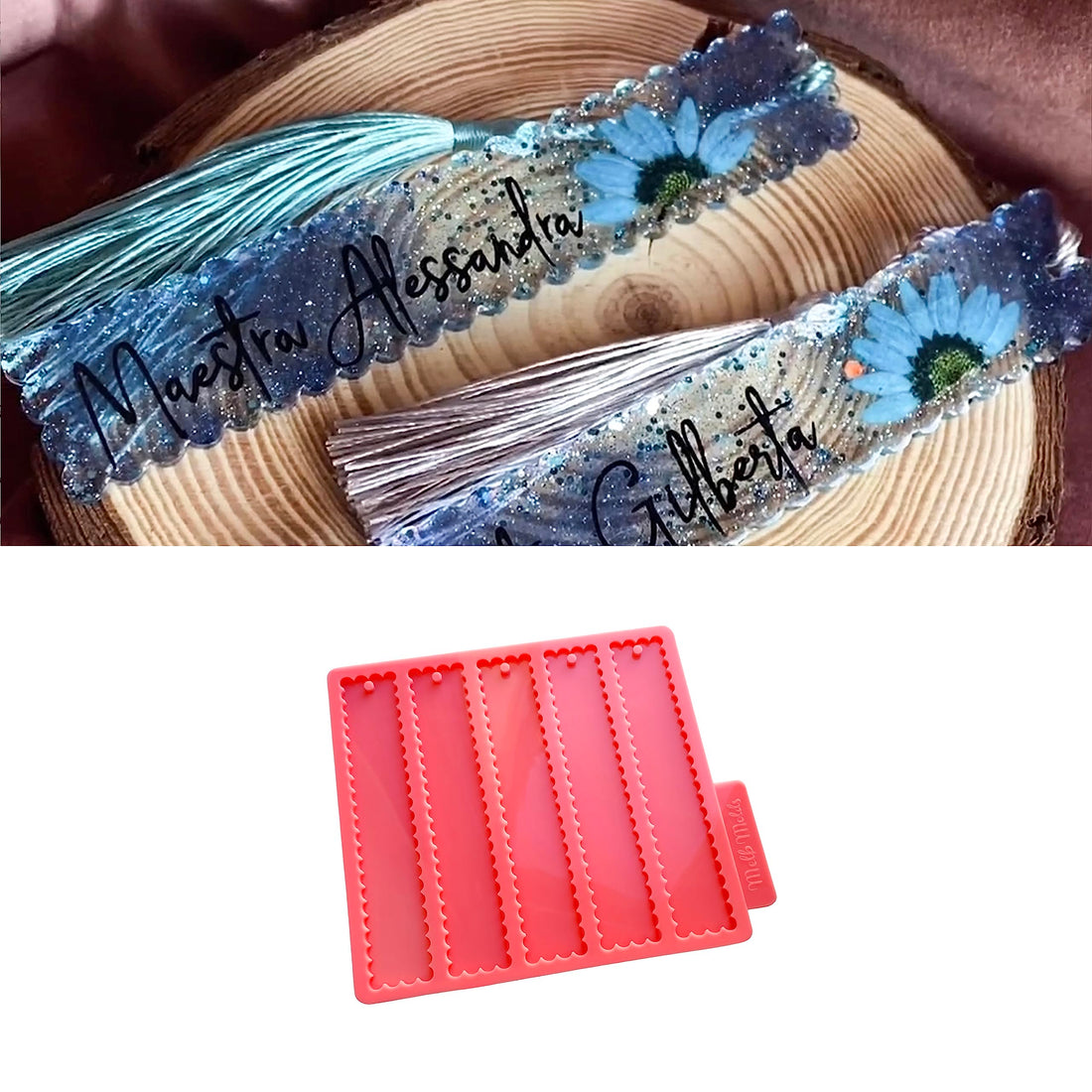 Bookmark Silicone Mold for Resin Epoxy – Wavy Shape – Bookmark for Reading Lovers – by MelbMolds