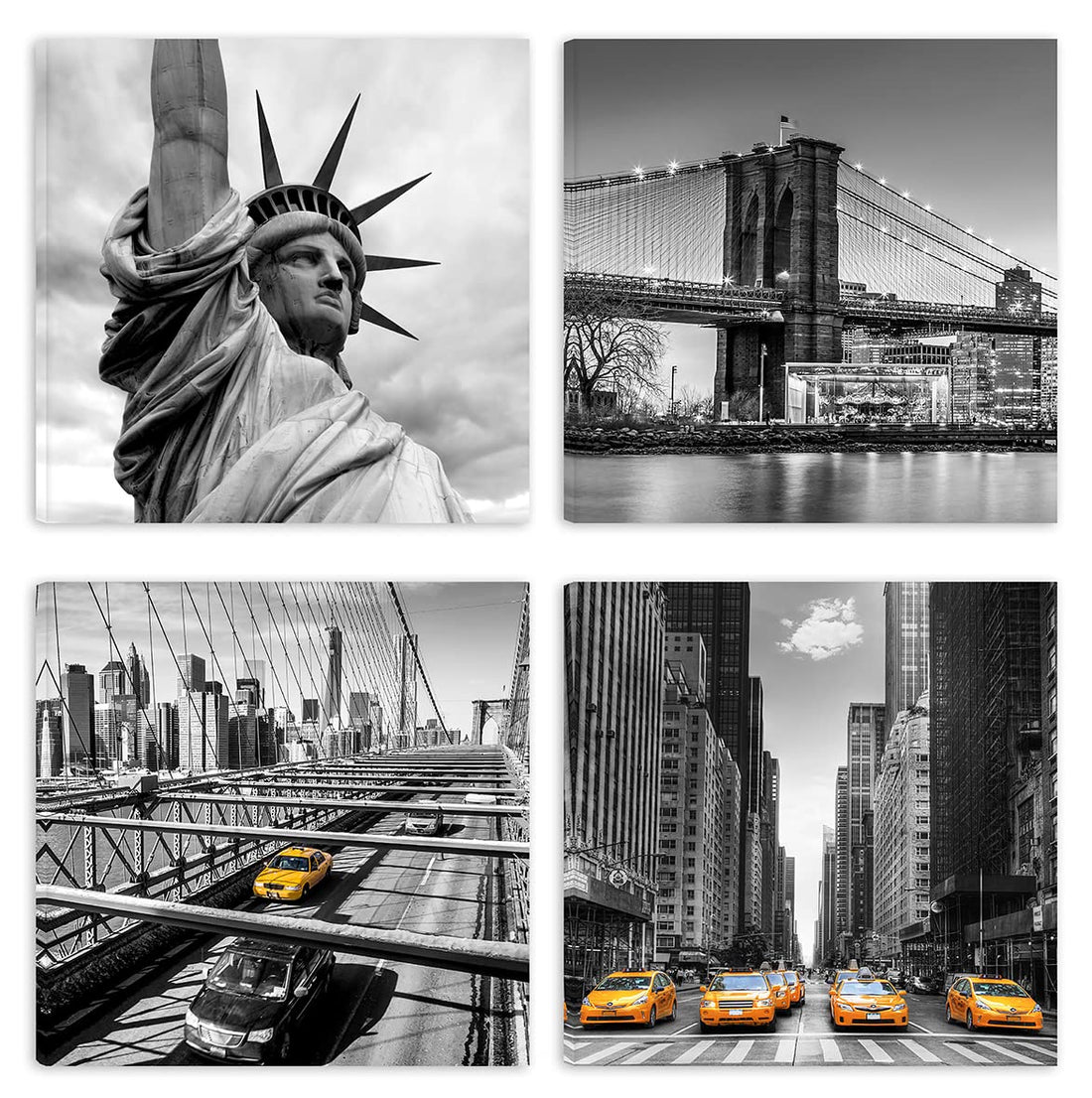 DìMò ART Modern paintings New York city 4pcs 30x30CM each Canvas Print Classical Art Furniture for kitchen, bedroom, living room, bar, office, restaurant