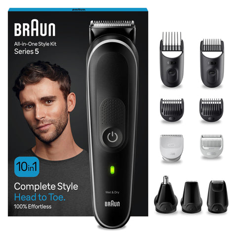 Braun All-In-One Beard Care Body Groomer Set, 6-in-1 Beard Trimmer, Trimmer/Hair Clipper Men, Hair Clippers, Comb Attachments, 50 Min. wireless run time, gift man, MGK5440