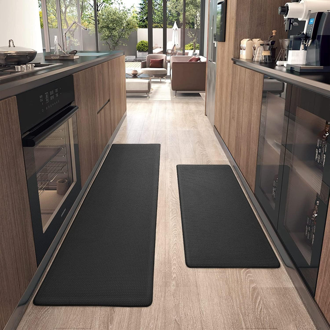 Arabest Kitchen Mats, 2pcs Waterproof Non-slip Anti Fatigue Mats for Kitchen Floor, Durable Resilient Standing kitchen rugs Floor Mat Set for home and kitchen 45x75cm + 45x120cm