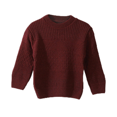 Andora Boys Self Patterened Round Collar Pullover Sweater