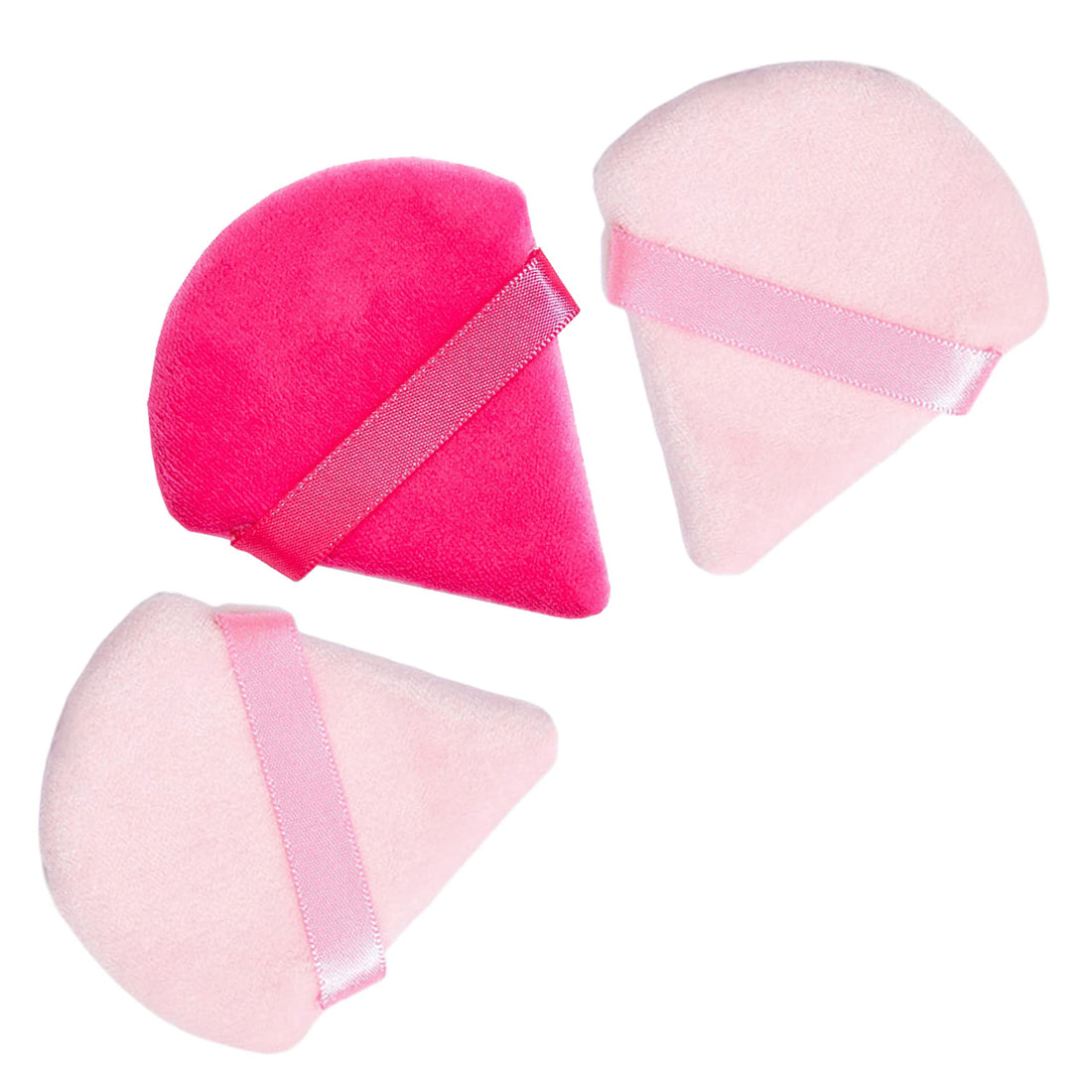 Powder Puff Set | 3 Pcs Triangular Makeup Sponge for Foundation, Blush, and Face | Duvet Puff for Loose Powder