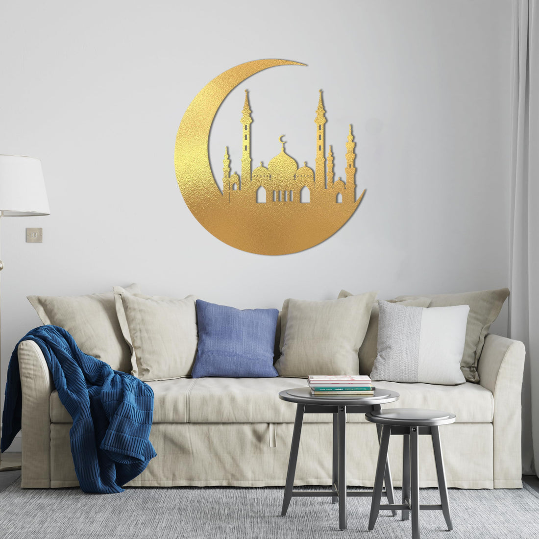Home Gallery Indian mosque Wood Wall art 80x80 Gold