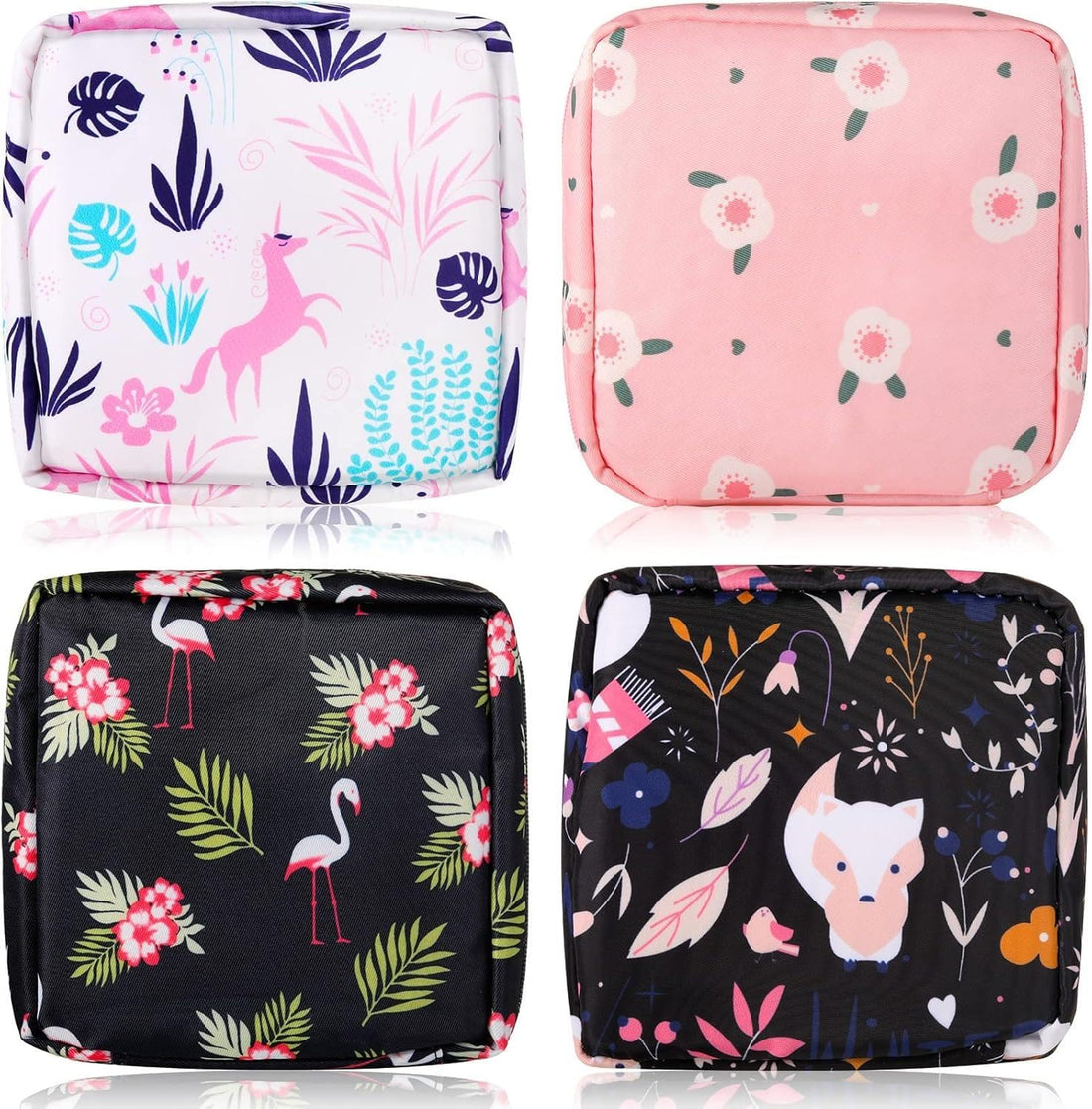 Small bag-a functional and compact zipper bag for storing sanitary napkins, ideal for women to carry in purses or backpacks for easy access. Random shape selection (4pcs)