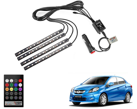 WolkomHome - LED RGB Car Interior Decorative Atmosphere Strip Music reactive Sounds Active Disco Equalizer Best Light for Honda Amaze Type-1