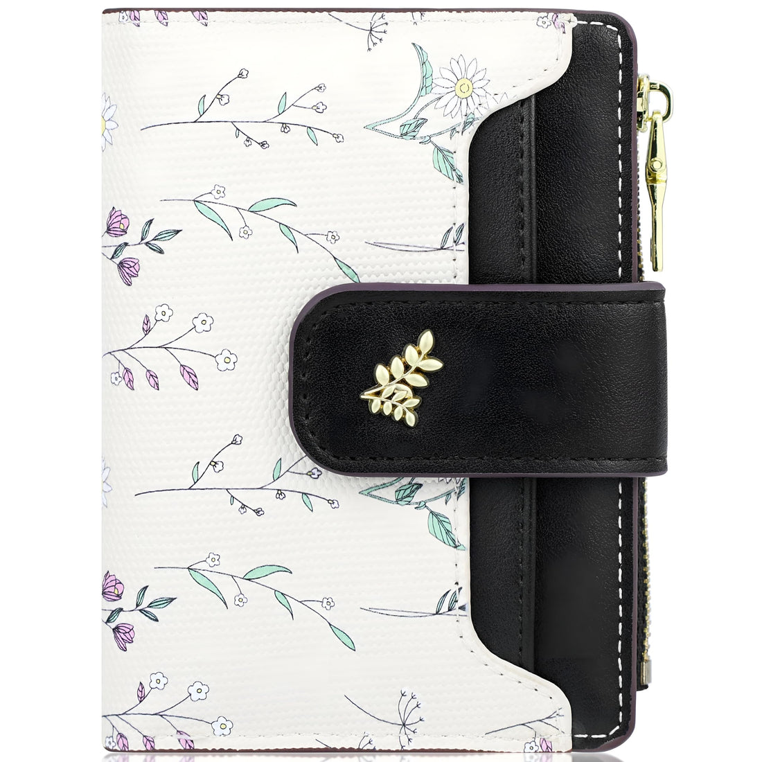 Mini Purse - Delicate feminine case equipped with robust zipper lock, slim credit card sleeves, and handy identity viewing window inside (black)