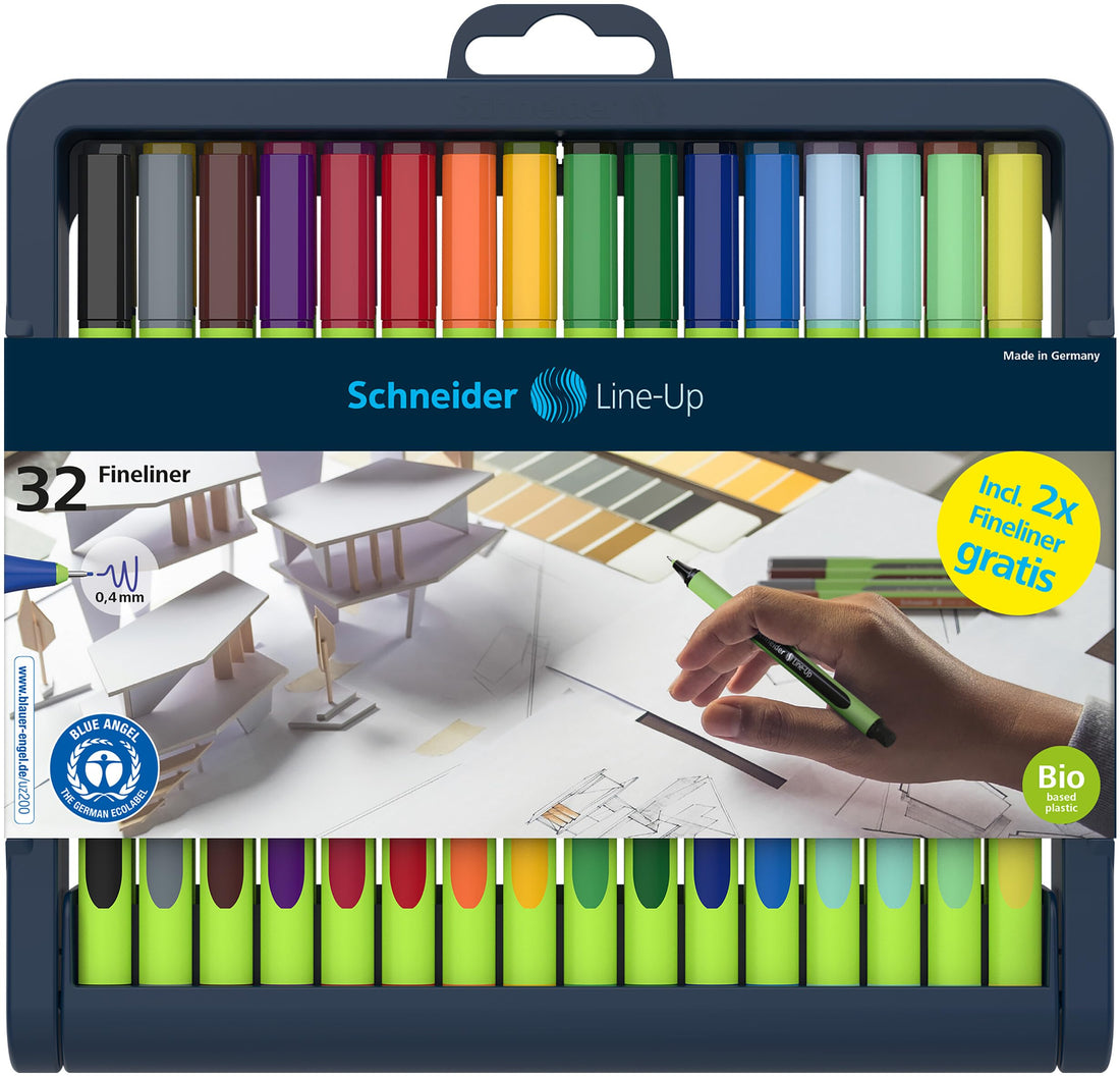 Fineliner Line-Up 0,4 adjustable pencil case stand 32 pcs