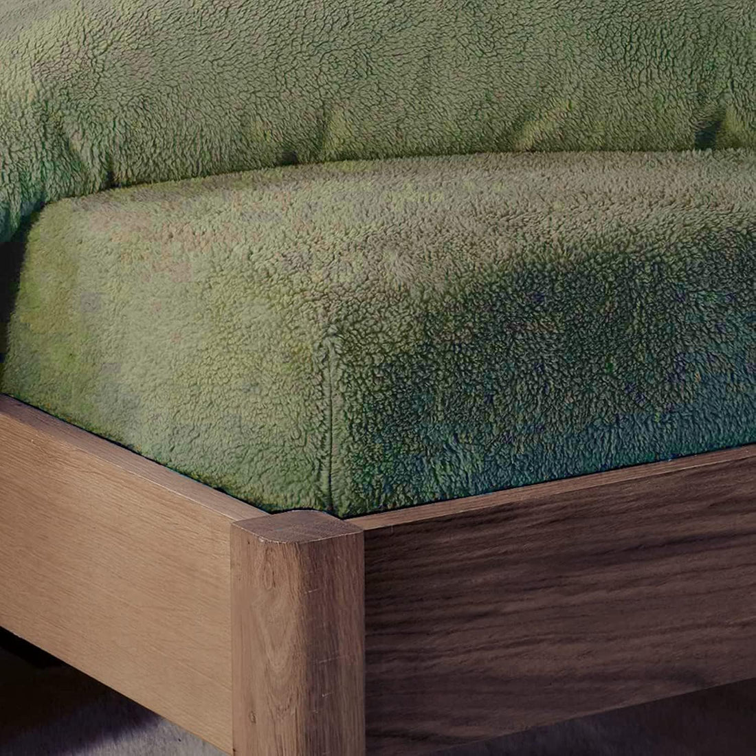 Snooze, Fitted Fleece - dark green- 160 * 200 cm