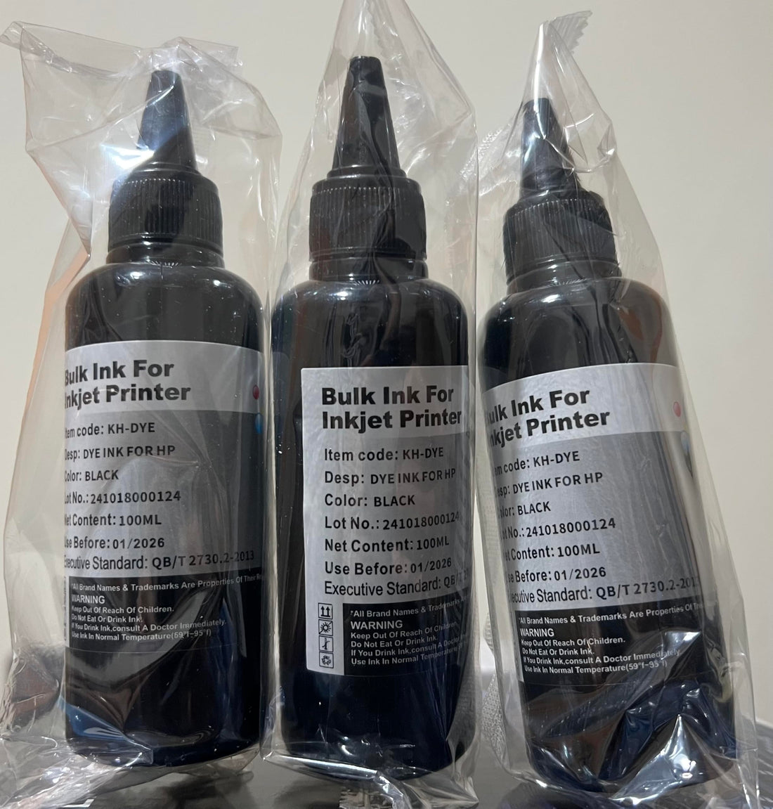 Universal Ink Refills for Epson Canon HP Brother Lexmark Dell Kodak Printer Ink Cartridge (3 x 100ml, Black 3)