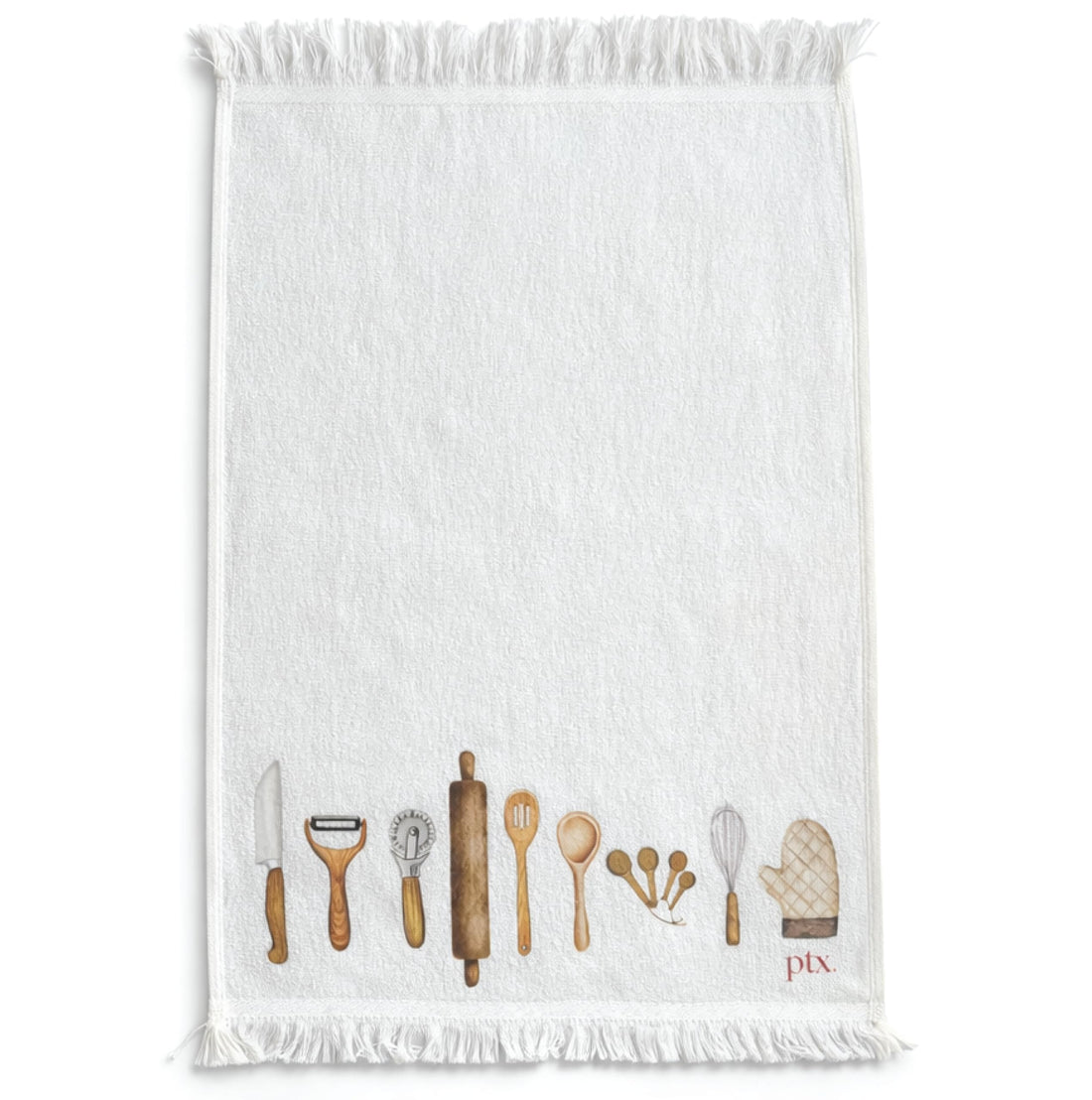 100% Cotton Kitchen Towels, Set of 2, 400 GSM Ultra-Absorbent Dish Towels, Quick-Dry, Decorative Fringe, 50×30 cm,off White (macron&tools kitchen)