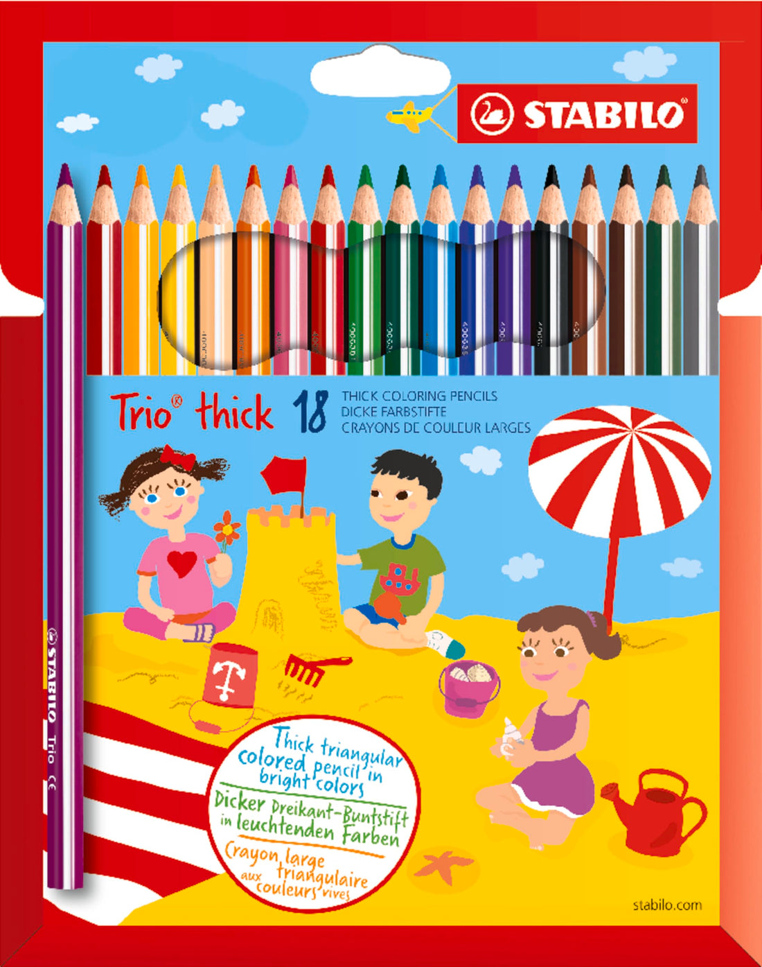 Stabilo trio-thick coloured pencil wallet - 18