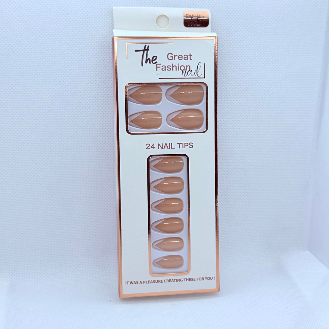 Almond Shape Press On Nails – 8 Trendy Designs & Colors | Natural Gel Finish Fake Nails | Salon Look Reusable Nails for Women (Nude White French)