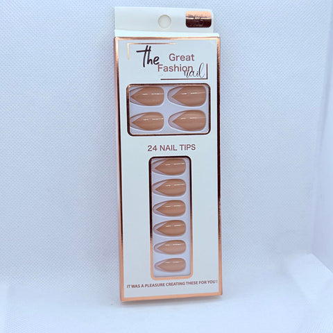 Almond Shape Press On Nails – 8 Trendy Designs & Colors | Natural Gel Finish Fake Nails | Salon Look Reusable Nails for Women (Nude White French)