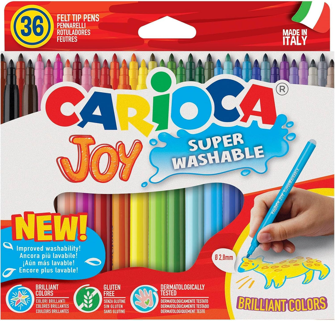 Carioca joy 36 colors felt tip pens washable,italy