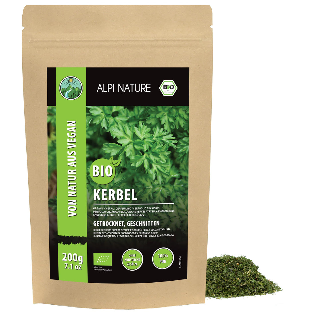 Alpi Nature Organic chervil (200g) spa leaves dried chervil from controlled organic cultivation organic chervil leaves leaves 100% natural without additives