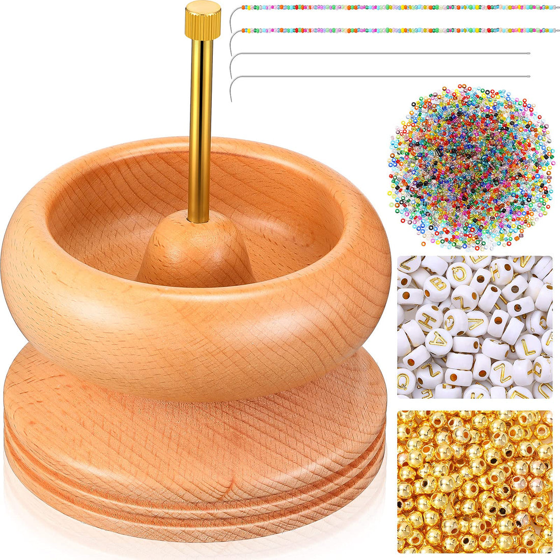 Junkin DIY Bead Spinner Kit - Jewelry Making Kit - 1204 Pieces - Adults - Unisex - Modern - Acrylic, Wood, Stainless Steel, Plastic, Metal - False