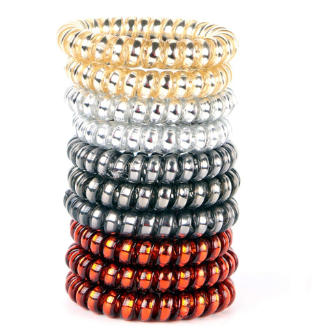 10Pcs Spiral Hair Ties No Crease For Women Girls, Elastic Coil Hair Ties For Thick Hair, Phone Cord Hair Ties Waterproof, Hair Coils, Key Chain Hair Ties, Colorful Ponytail Holder For Children