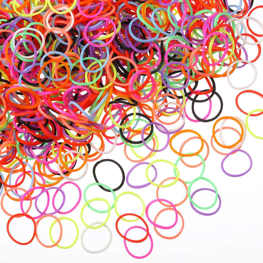1000 Mini Rubber Bands Soft Elastic Bands for Hair Braids Hair (Vibrant Color)