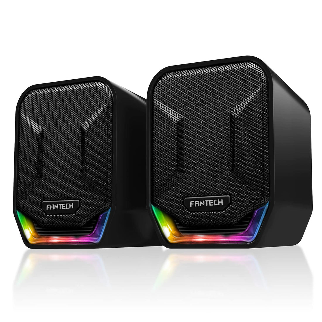 FANTECH GS202 Stereo Sound bar RGB Gaming Speakers - Total Power Output 6W - Rainbow LED Lighting