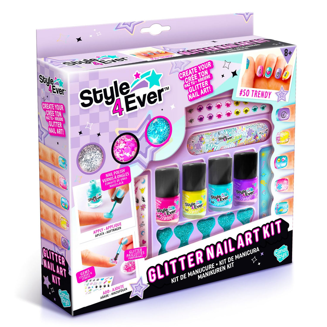 Style 4 Ever Canal Toys KIT VERNIS ONGLES GLITTER NAIL