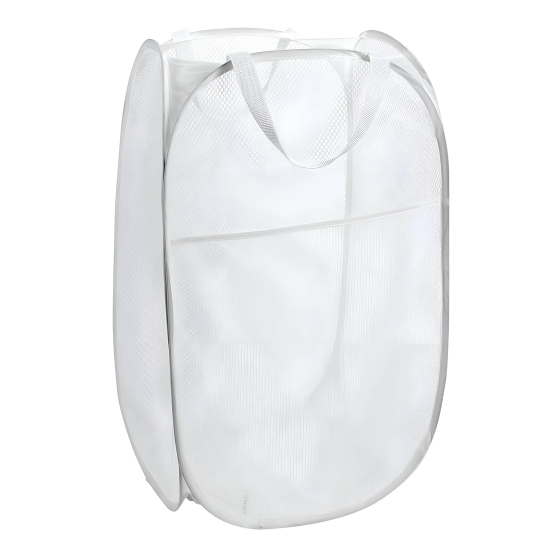 Laundry Basket - Stylish and Modern Foldable Design, a Practical Art Piece for Your Home with Heavy Mesh Fabric, Metal Legs, and Easy Carry Handles, Perfect for Bathrooms and Bedrooms!