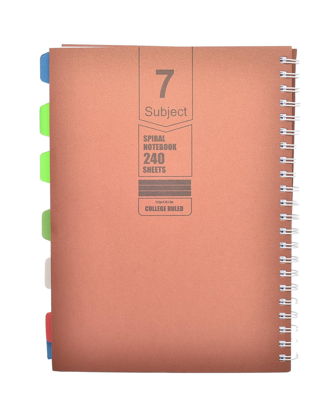 Elmaayergy 06 PP Spiral Lined Notebook A4, 240 Sheets With 7 Subjects Durable Tool That Withstand Daily Use With Eco-Friendly Material