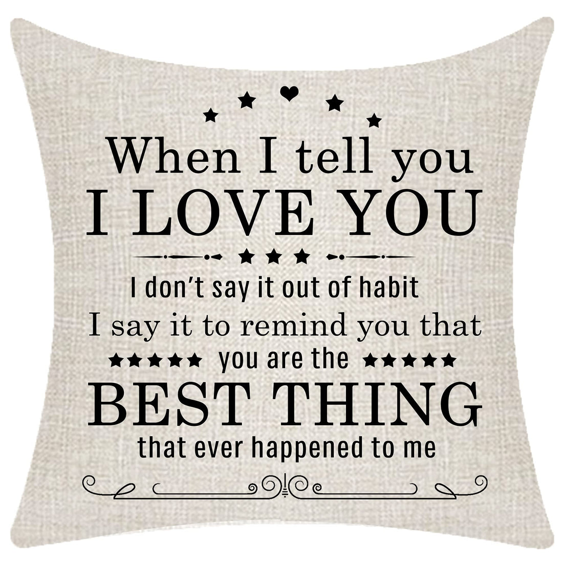 18x18 Inch Fiancée Birthday Gift from Fiancé Pillow Shams Beige Burlap Decorative Throw Pillow Covers Pillowcases with Words for Couch Bed Living Room