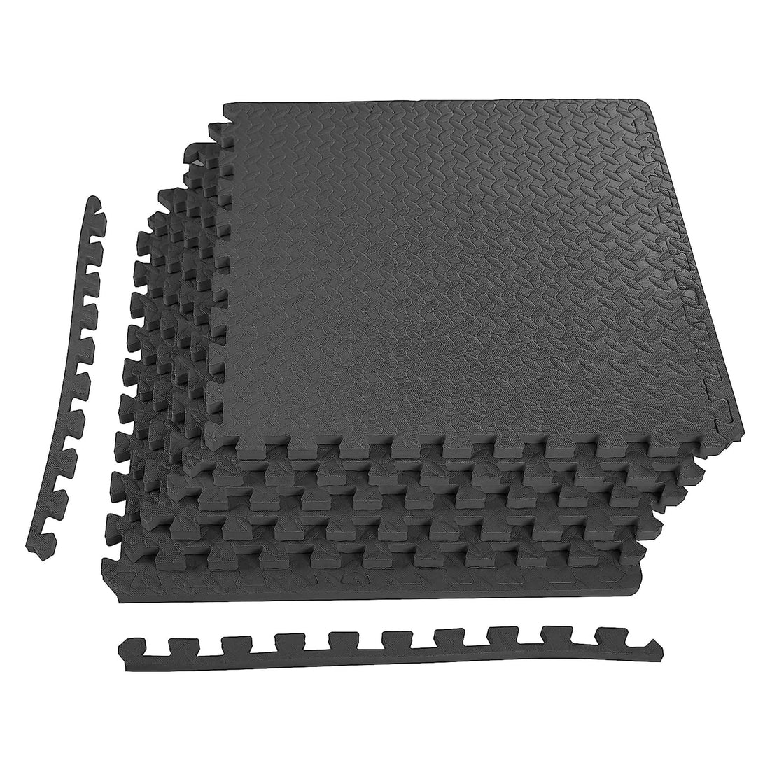BalanceFrom Puzzle Exercise Mat with EVA Foam Interlocking Tiles for MMA, Exercise, Gymnastics and Home Gym Protective Flooring, 3/4" Thick, 24 Square Feet, Black