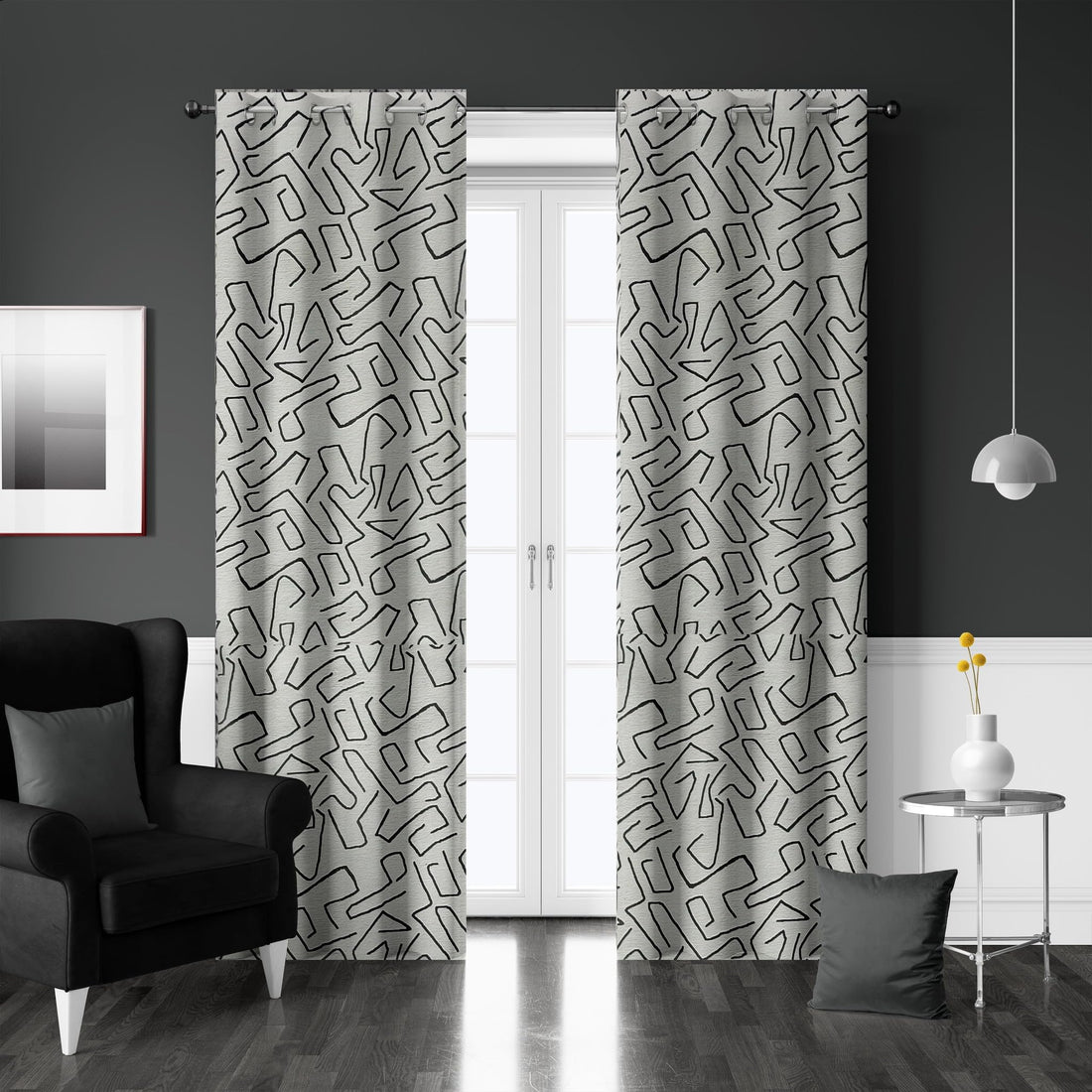Digital COTTON Curtains, 2 Pieces, Storm Window, for Living Room, Bedroom, Dining Room, Kitchen,etc 1.5 * 2.70 (Turkish Fabrics) Eyelet tabe (150 * 270, 4)