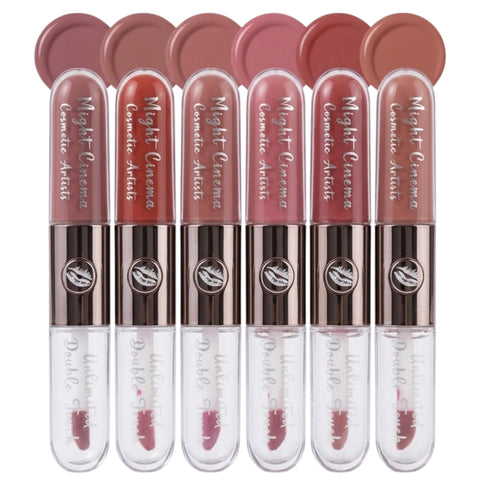 (BUY 3 GET 3 FREE) 2x1 Lip Gloss&Lipstick Super Matte, Multiple colors suitable for all occasions.